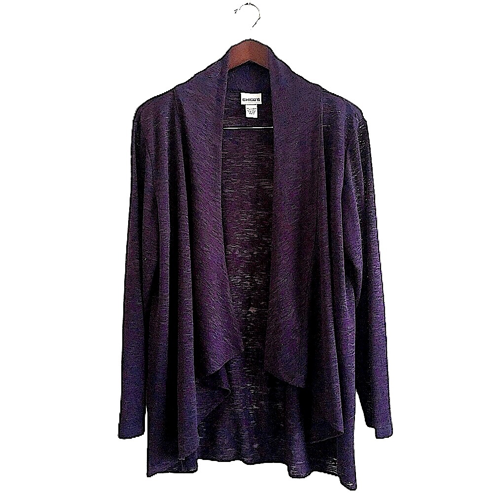 CHICO’S Open Front Semi-Sheer Cardigan